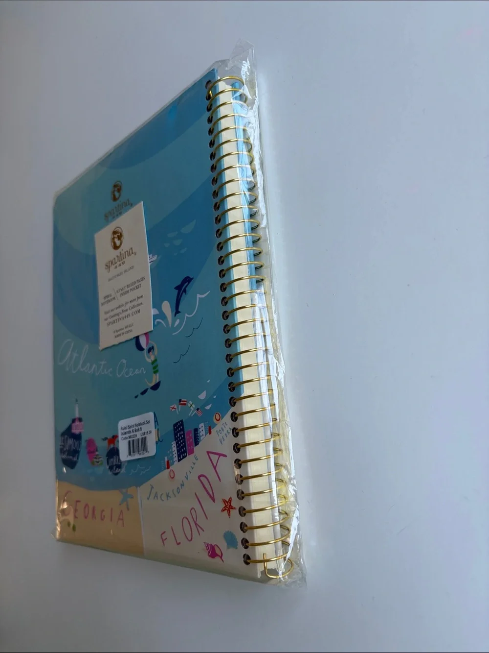 Spartina 449 Coastal South Carolina Spiral Notebook in Blue and Red Accents